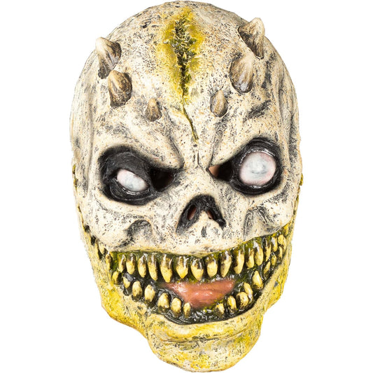 Ghoulish Productions Máscara De Látex Crazy Skull, Accesorio Látex Cosplay Calavera Maldita, Disfraz Aterrador para Halloween y Fiestas Temáticas, Cosplay Calaca Creepy, Diseño Artesanal Face Mask
