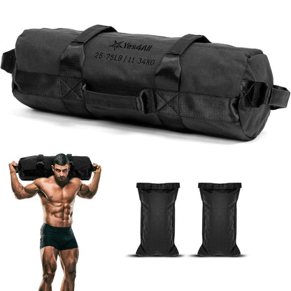 Yes4All Saco de Arena Ajustable para Entrenamiento - Negro