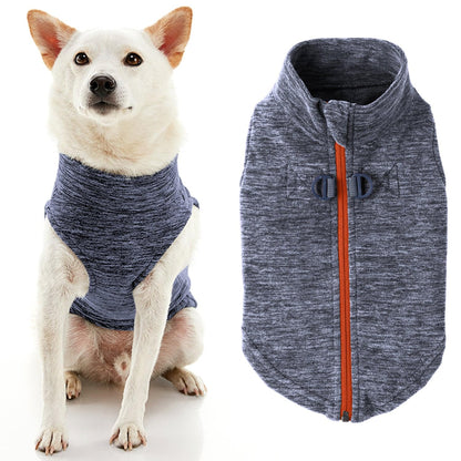 Gooby Suéter de Forro Polar con Cremallera para Perro - Large chest (~20") - Gris desteñido
