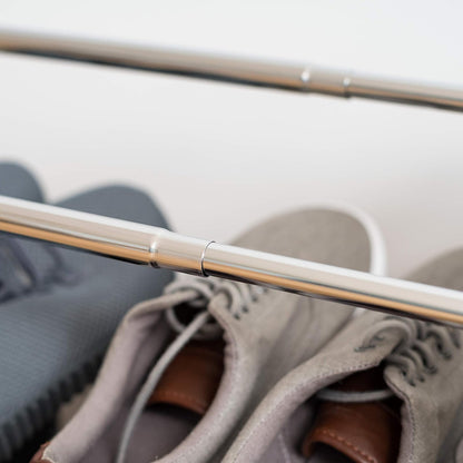 IRIS USA Zapatera Extensible de 2 Niveles para 10 Pares, Metal | Se adapta a varios tamaños de calzado con longitud ajustable para mayor flexibilidad