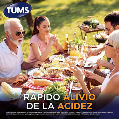 TUMS Antiácido con Carbonato De Calcio 750mg, para Acidez Estomacal, Sabores Surtidos, 2 pack 45 Pastillas Masticables cada