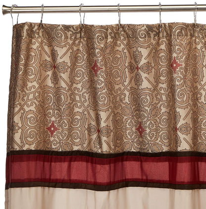 Donovan Design Weave Red Shower Curtain , Jacquard Traditional Shower Curtains for Bathroom , 72 X 72" , Blush