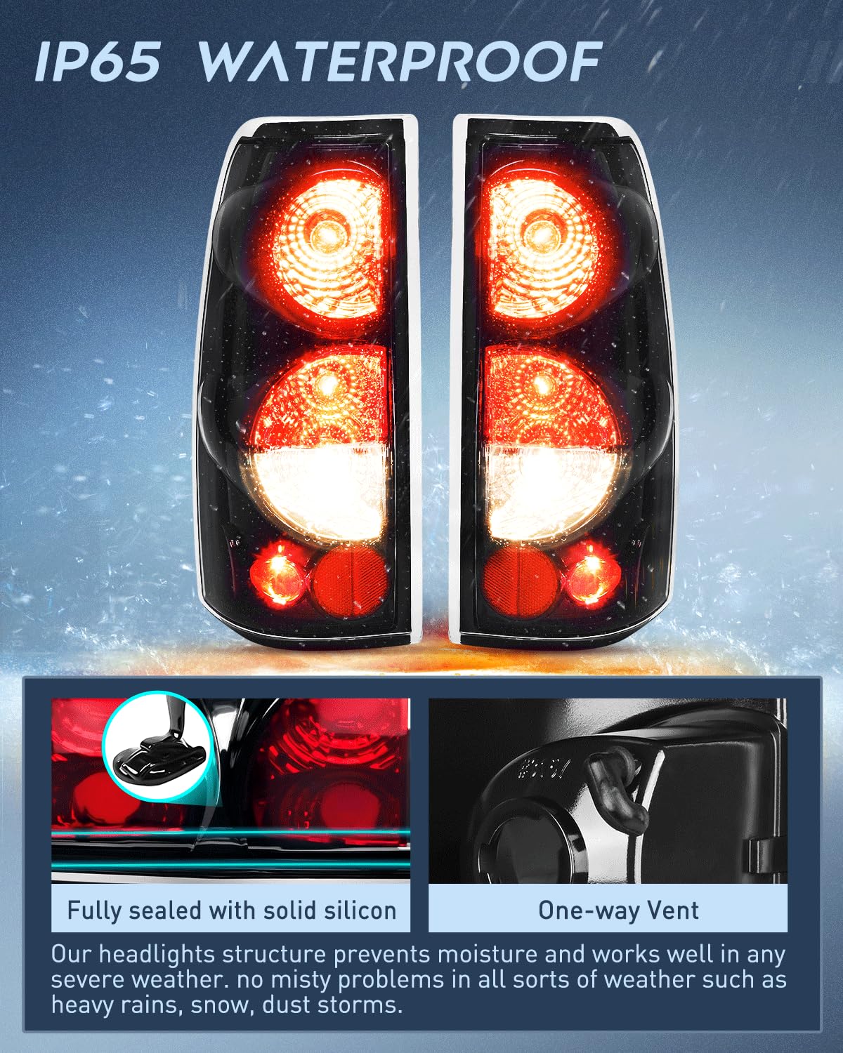 Nilight NA803 Conjunto de Luz Trasera para Chevrolet Silverado 1500/2500/3500 1999-2002 GMC Sierra, Estilo OE, Lente Ahumado