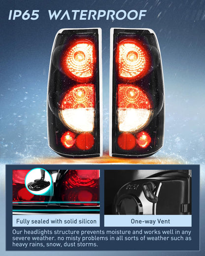 Nilight NA803 Conjunto de Luz Trasera para Chevrolet Silverado 1500/2500/3500 1999-2002 GMC Sierra, Estilo OE, Lente Ahumado