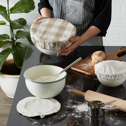 DII Farmhouse Basic Kitchen Collection - Juego de fundas tejidas para cuencos, piedra, 3 piezas