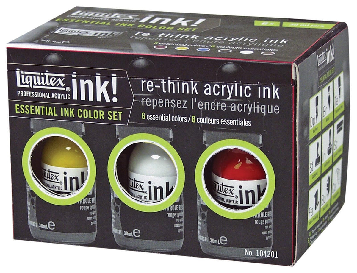 Reeves 104201 Professional Acrylic INK Essential 6-Piece Set