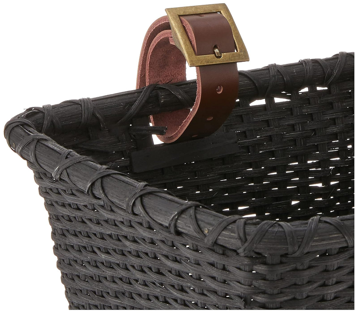 Retrospec Bicycles Canasta Rectangular Toto de caña Tejida con Correas de Cuero auténtico y Hebillas metálicas