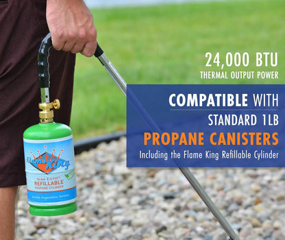 Flame King YSNPQ810CGA - Antorcha de propano con encendedor integrado, color plateado