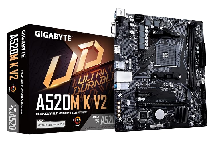GIGABYTE Motherboard A520M K V2 - Socket AMD AM4 - AMD A520