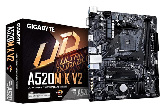 GIGABYTE Motherboard A520M K V2 - Socket AMD AM4 - AMD A520