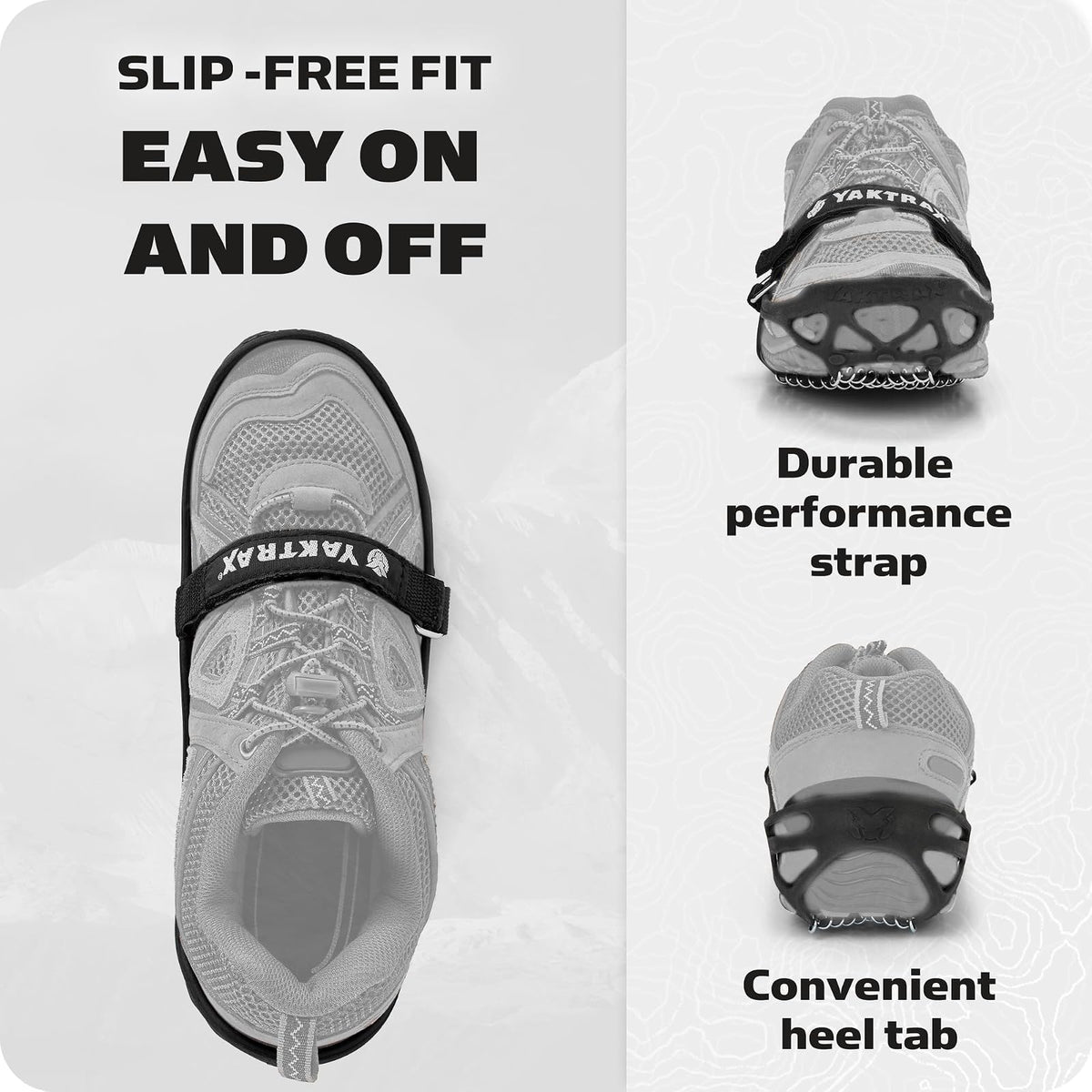 Yaktrax Tacos Pro Traction para Caminar, Trotar o Senderismo en Nieve y Hielo