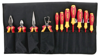 Wiha 32986 - Juego de alicates industriales aislados en bolsa enrollable, 11 piezas