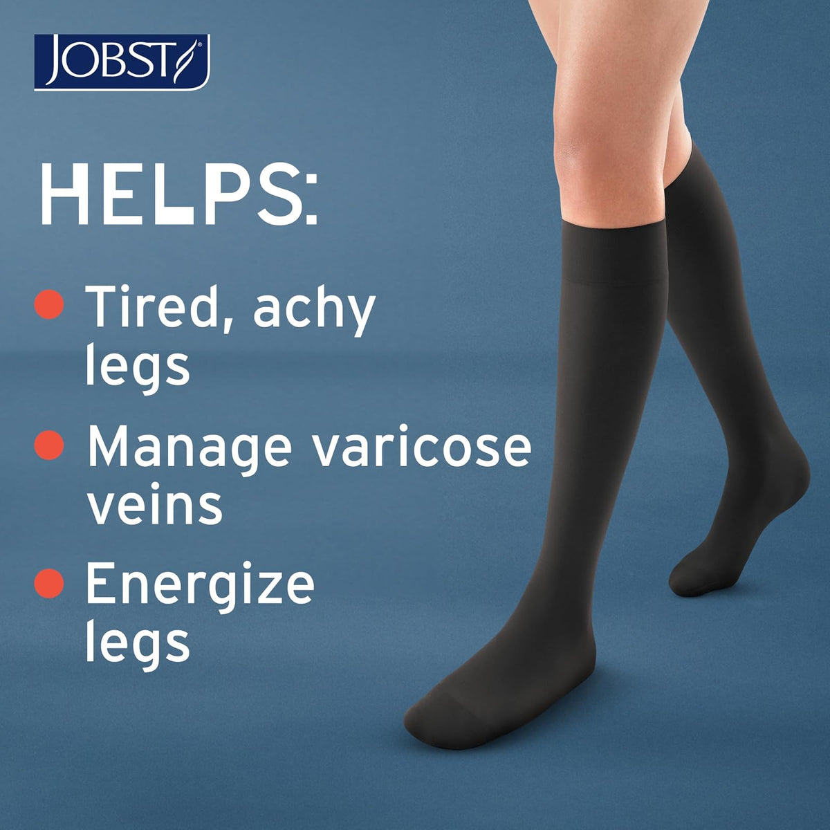 JOBST Activa Calcetines de Compresión Transparentes 20-30 mmHg hasta la Rodilla Negro M