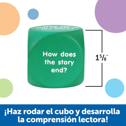 Learning Resources Reading Comprehension Cubes - 6 Piezas, Edades 6+ años Ingles para Niños, Material Didactico para Niños en Ingles