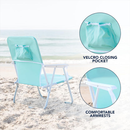 Caribbean Joe - Silla de Playa Plegable, 1 posición, Ligera y portátil, Plegable para Acampar al Aire última intervensión con Correa de Transporte