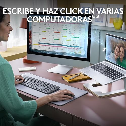 Logitech MK950 Signature Slim, Teclado y Mouse inalámbricos, diseño Elegante, Escritura y clicks discretos, Bluetooth, multisistema operativo, para Windows y Mac - Grafito