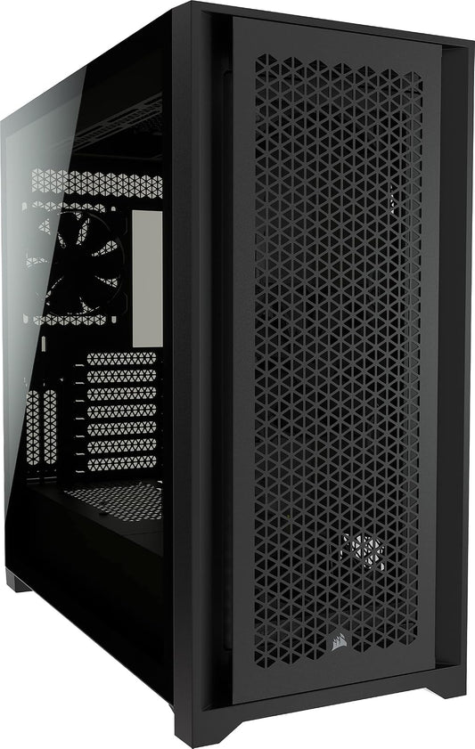 Corsair 5000D Airflow Caja de PC ATX de Torre Media - Negro | Vidrio Templado, 2x Ventiladores de 120 mm Incluidos, Sistema de Gestión de Cables RapidRoute