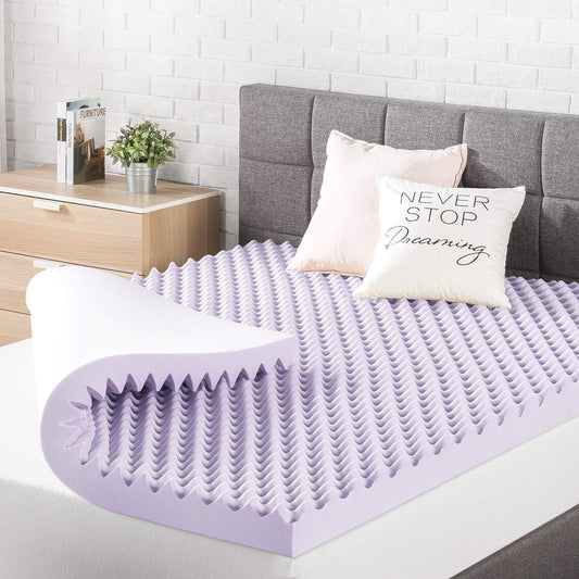 Best Price Mattress Cubrecolchón de Espuma viscoelástica con diseño de Caja de Huevos de 3 Pulgadas con infusión de Lavanda Relajante, Certificado CertiPUR-US, tamaño Individual XL