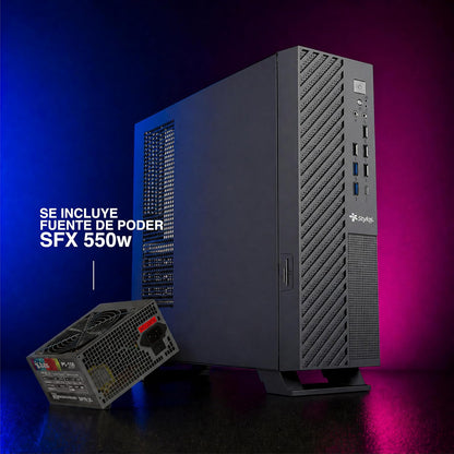 Gabinete Slim Mince ITX Negro con Fuente de Poder 500W Stylos Tech
