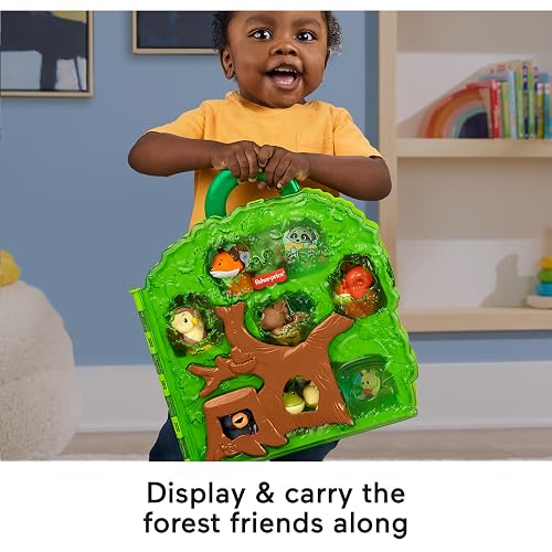 Fisher-Price Little People Estuche de Animalitos del Bosque, Set de Juego Portátil, 8 Figuras de Animales, Juguete para Bebés de 1 Año en Adelante
