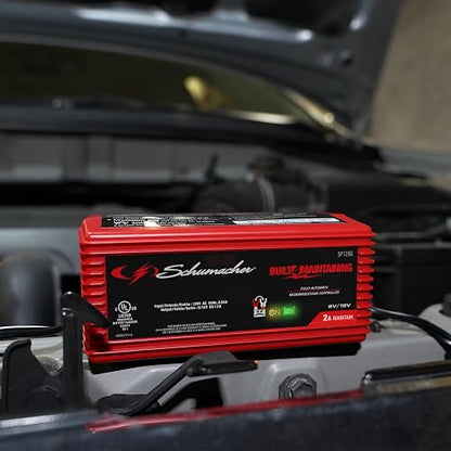 Schumacher SP1296 Cargador y Mantenedor de Batería Completamente Automático 2A 6V/12V