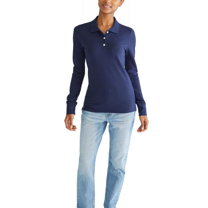 Aeropostale Polo Aero Manga Larga para Mujer - XXL - Azul marino (Heritage Navy)
