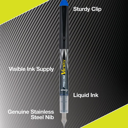 Pilot Varsity, Pluma Fuente, Tinta Líquida Colores Surtidos, Mediano, Estuche 1 Cartucho c/u 7 Piezas (90029)