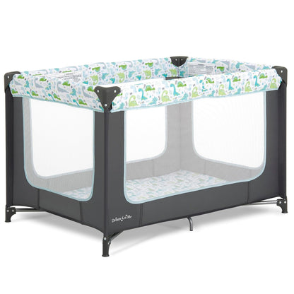 Dream On Me Zodiak Corral de Viaje Portátil, Azul - Gris (Grey - Green)