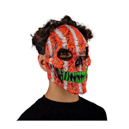 Ghoulish Productions Máscara De Látex Skull fangs Orange Monster Urban Mask Efecto Neón Calavera Creepy, Disfraz Aterrador para Halloween y Fiestas Temáticas, Cosplay, Diseño Artesanal Face Mask