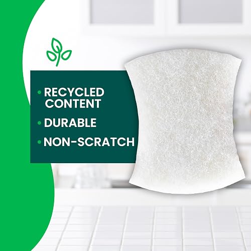 Scotch-Brite Greener Clean Esponja Exfoliante 12 pzs | Antiarañazos, sostenible, 100% fibras de plantas, apto lavaplatos, sin BPA