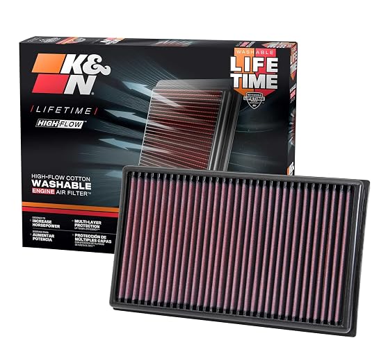 K&N Filtro de Aire de Motor Lavable y Reutilizable para Volkswagen/Audi/Seat/Skoda 1.6-2.0 L 2012-2019, 33-3005