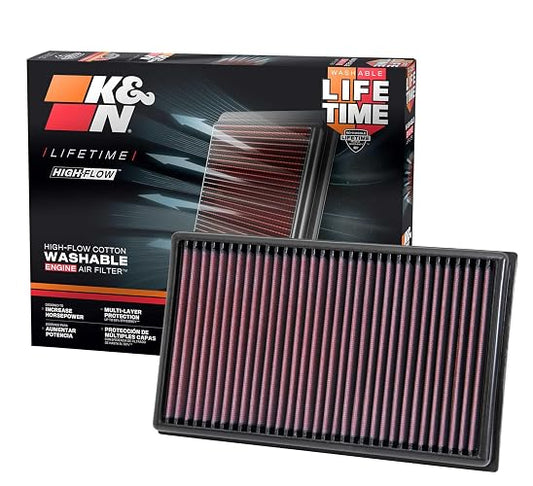 K&N Filtro de Aire de Motor Lavable y Reutilizable para Volkswagen/Audi/Seat/Skoda 1.6-2.0 L 2012-2019, 33-3005