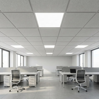 Igoto PL1040 Kit Set 12 piezas Panel Plafon Lampara LED Empotrable 60x60 40W Luz Fría 6500K, Plafón LED Cuadrado para Techo 4000 lm Multivoltaje 100-277V Lámpara LED para Oficina Escuela y Comercio