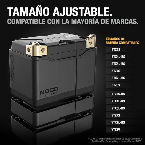NOCO Lithium NLP5: Batería de Motocicleta 12V Ultraligera de Litio – Grupo 5 – 2Ah – 250A de Arranque – BMS Inteligente – Certificación UL