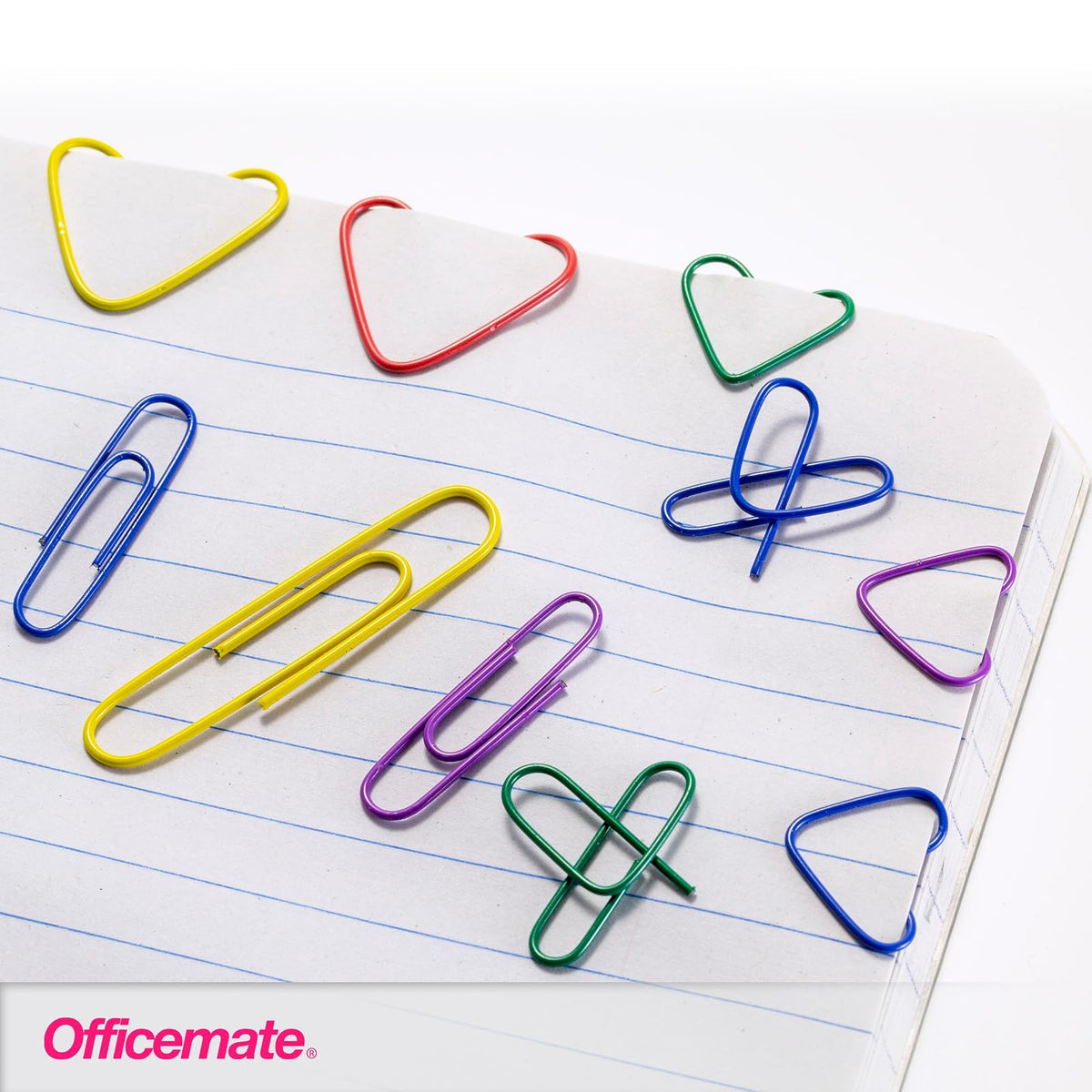 Officemate PVC Free color Coated Paper Clips, 450 Per Tub Office Paper Clamp (97229)