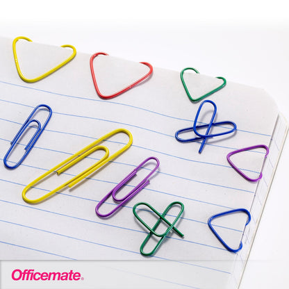 Officemate PVC Free color Coated Paper Clips, 450 Per Tub Office Paper Clamp (97229)