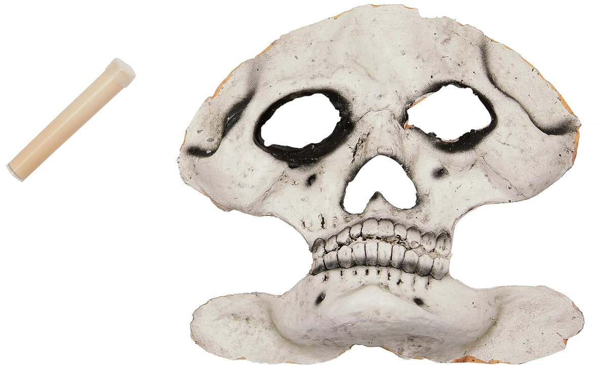 Ghoulish Productions Skull, Aplicación de Látex de Esqueleto Tipo Calavera, Maquillaje Falso de Huesos de Cráneo Ideal para Disfraz de Halloween, Día de los Muertos y Fiestas de Disfraces