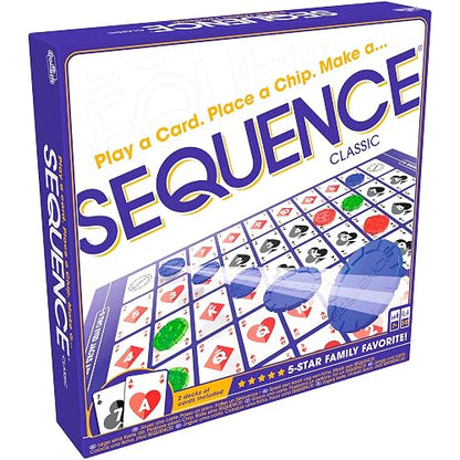 Sequence - Juego de Secuencia Original con Tabla Plegable, Tarjetas y fichas de Jax (el Embalaje Puede Variar) Blanco, 10.3 x 8.1 x 2.3 Pulgadas
