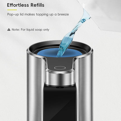 EKO Aroma - Dispensador automático de jabón sin Contacto para Cocina y baño, dispensador de jabón líquido para Manos, Resistente al Agua y Recargable, 9 onzas líquidas (Inoxidable)