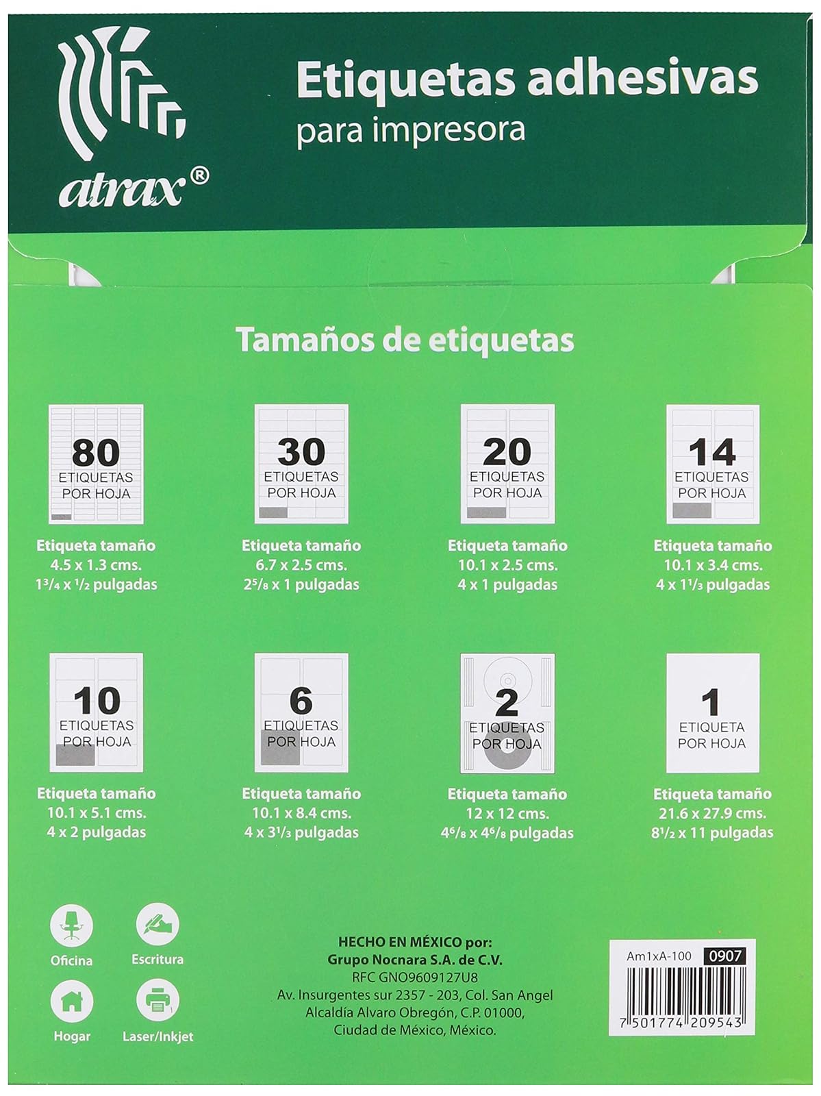 ATRAX am1xA-100 Etiqueta,
