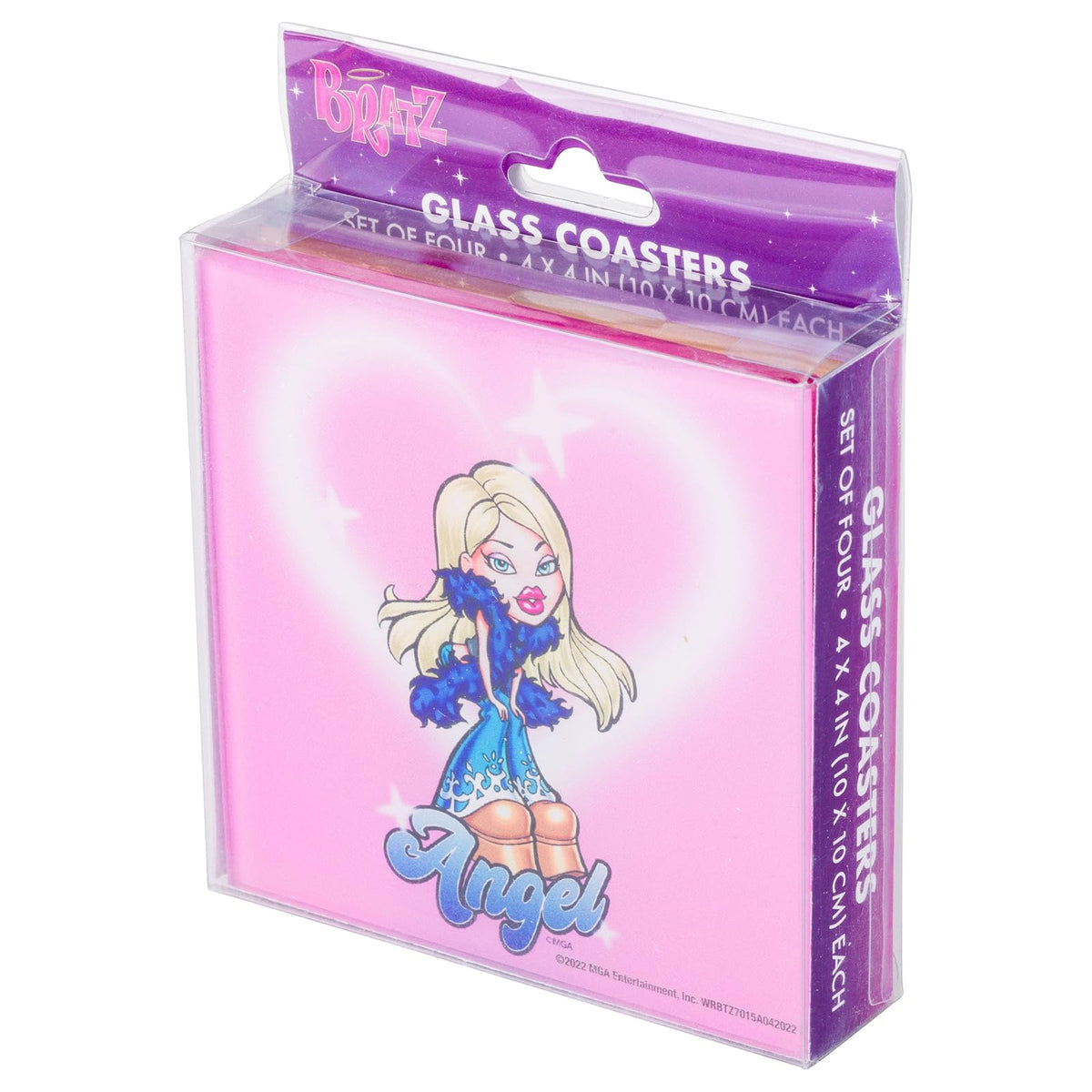 Silver Buffalo Bratz Juego de Posavasos de Vidrio de 4 Piezas | 4 piezas