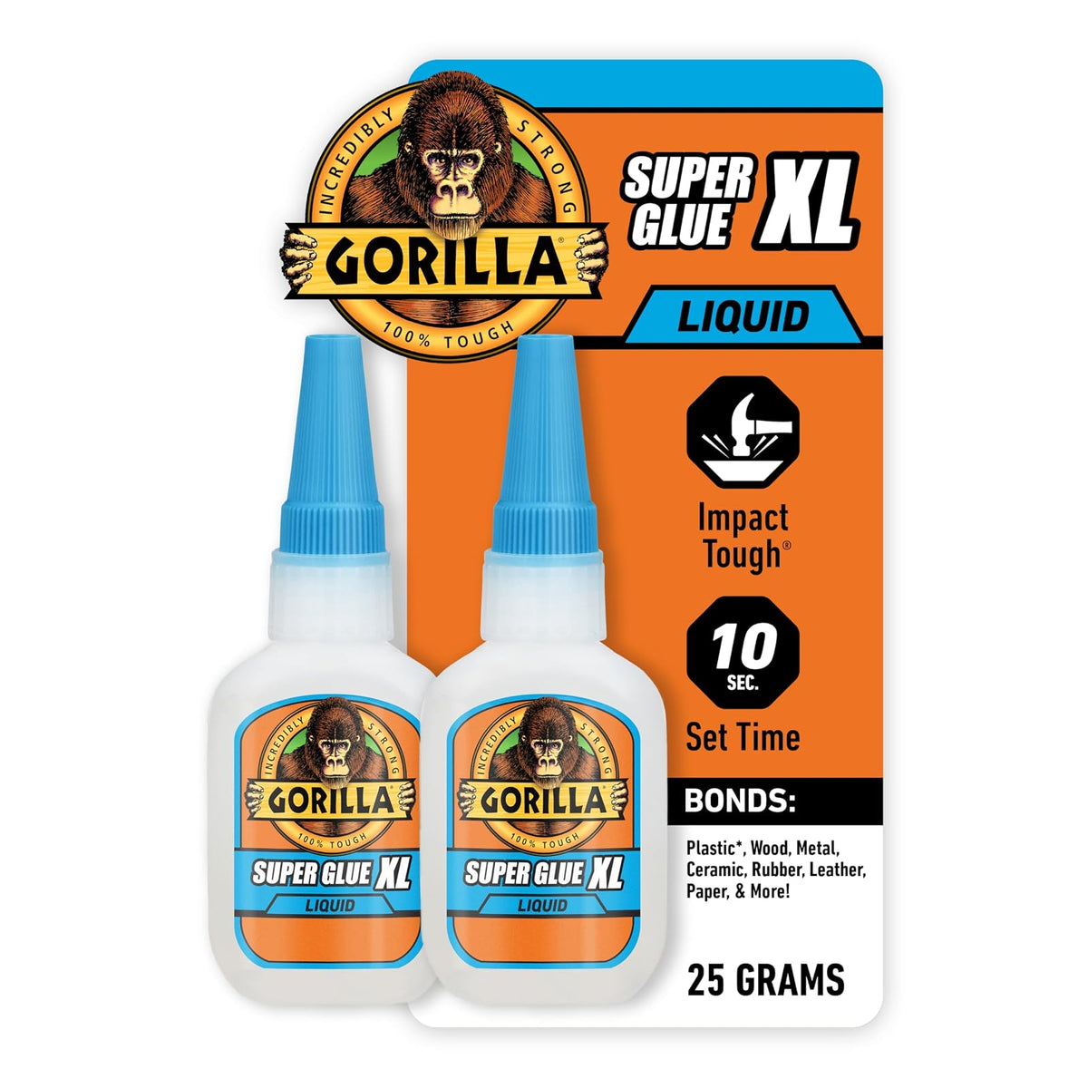 Gorilla 107527 XL Super pegamento, paquete de 2, transparente, paquete de 2