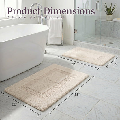 Lavish Home 67-0018-I Reversible Rug Set, Ivory, 2 Piece