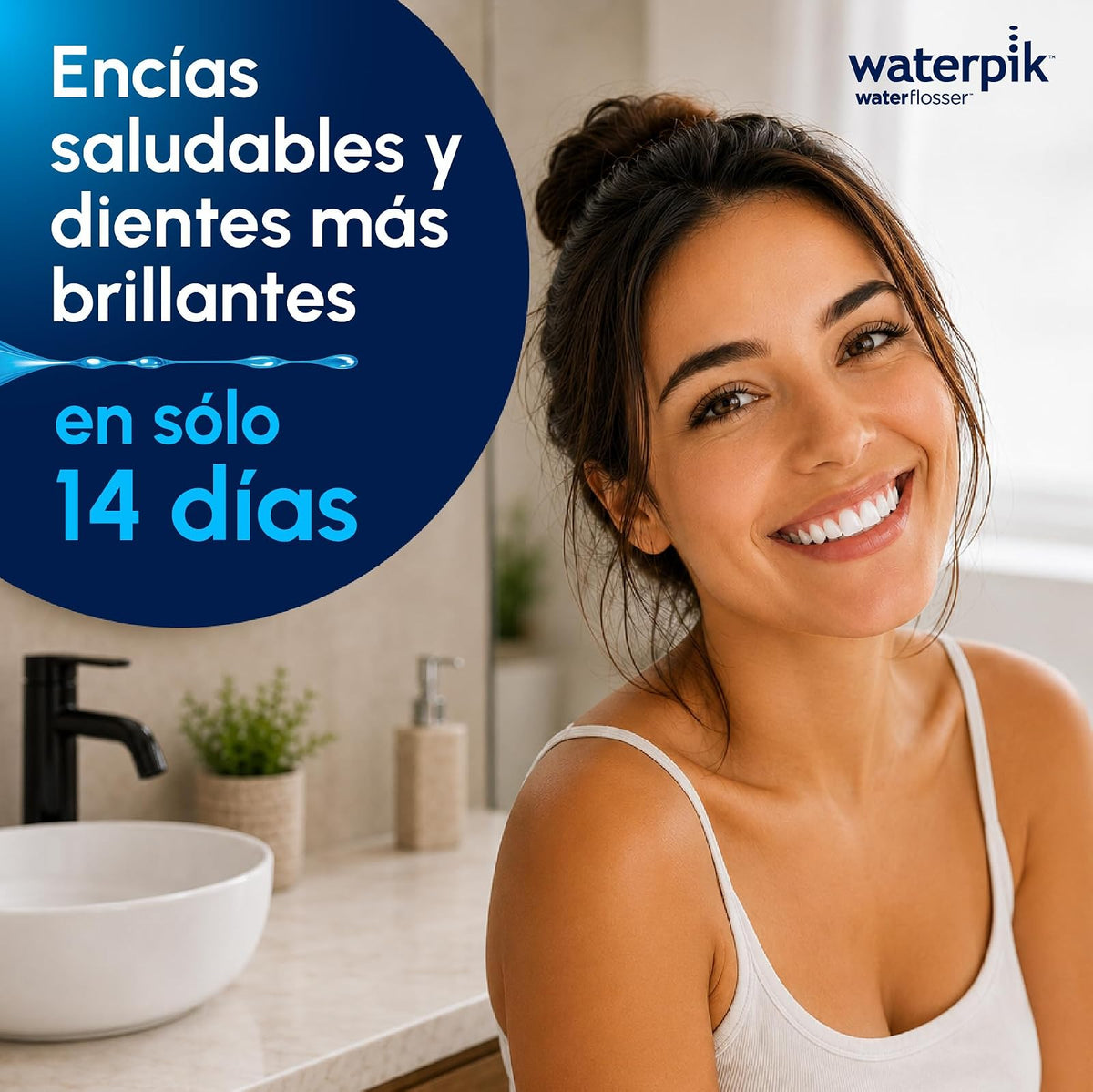Waterpik Irrigador Bucal Cordless Pulse WF-20 con Limpiador de Lengua. | Recargable y Portátil. Encías Saludables y Dientes más en 14 Días, Elimina el 99% de la Placa Dental en 3 Seg.