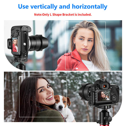 NEEWER Soporte en Forma de L Zapata Rápida Placa QR Cámara de Disparo Vertical Soporte en L con Tornillo 1/4 Pulgada Arca Swiss Compatible con dji Osmo Ronin Zhiyun Canon(Negro)