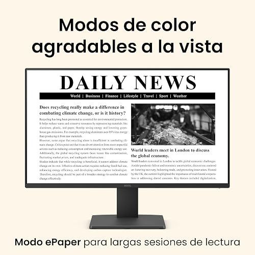 BenQ Monitor GW2491 23.8” 1080p FHD 100Hz IPS HDMI DP Tecnologías para el Cuidado de la Vista Bisel Ultra Delgado Software Eye-Care U