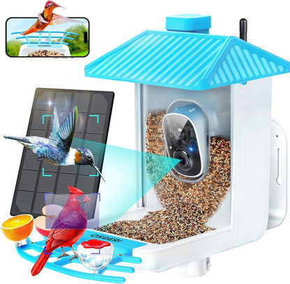 Osoeri - Alimentador Inteligente para pájaros con cámara, cámara de observación de Aves Silvestres HD de 1080P, Captura automática de Videos de Aves y detección de Movimiento