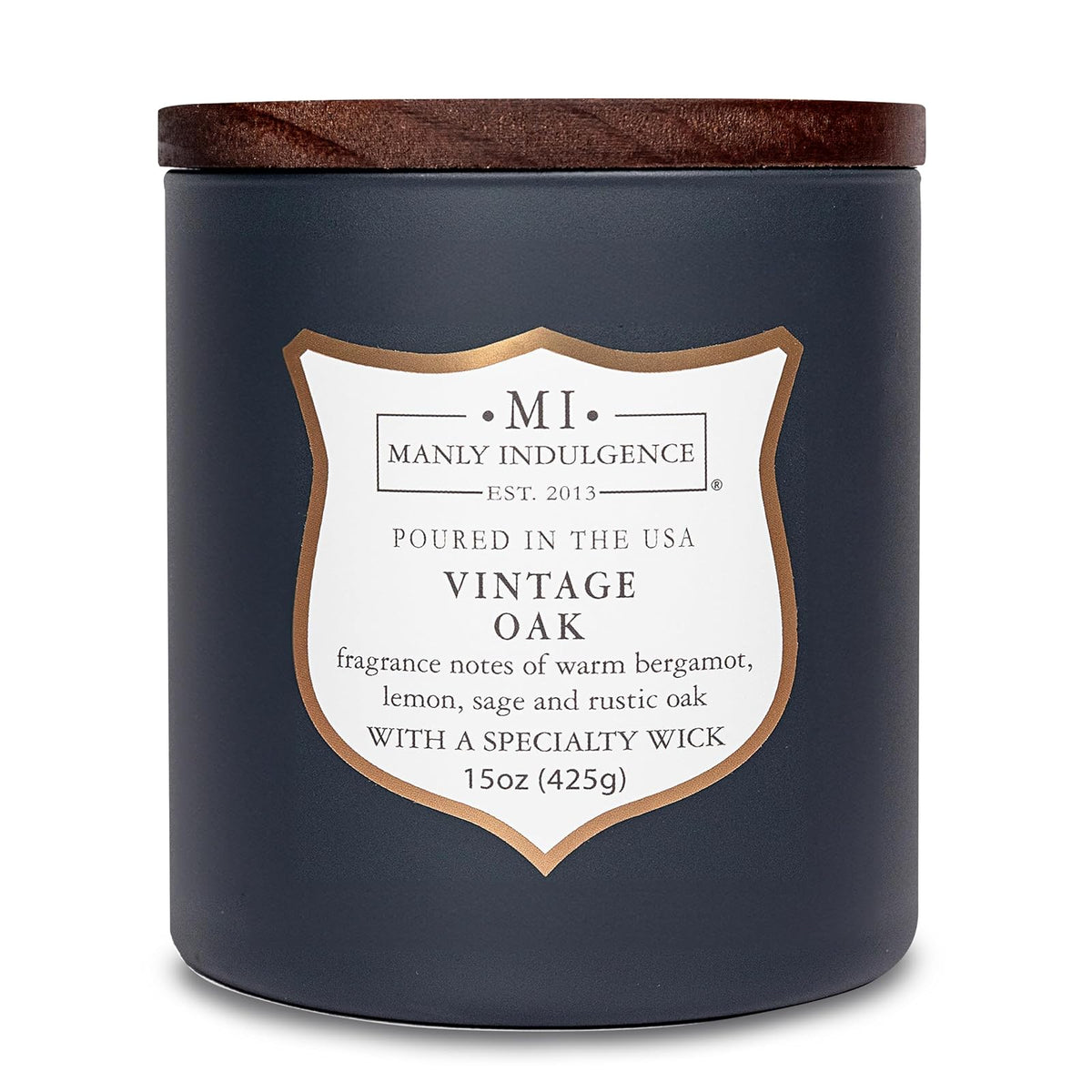 Manly Indulgence Vela Perfumada para Hombre, 16 oz - Roble clásico