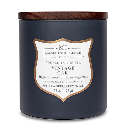Manly Indulgence Vela Perfumada para Hombre, 16 oz - Roble clásico