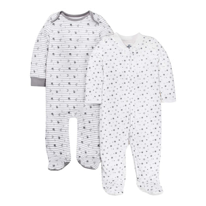 Lamaze Super Combed Natural Cotton Sleep N Play, Zipper and Snap Closure Footed Sleepwear, 2 PK Mamelucos para bebs y Nios pequeos bebés Unisex